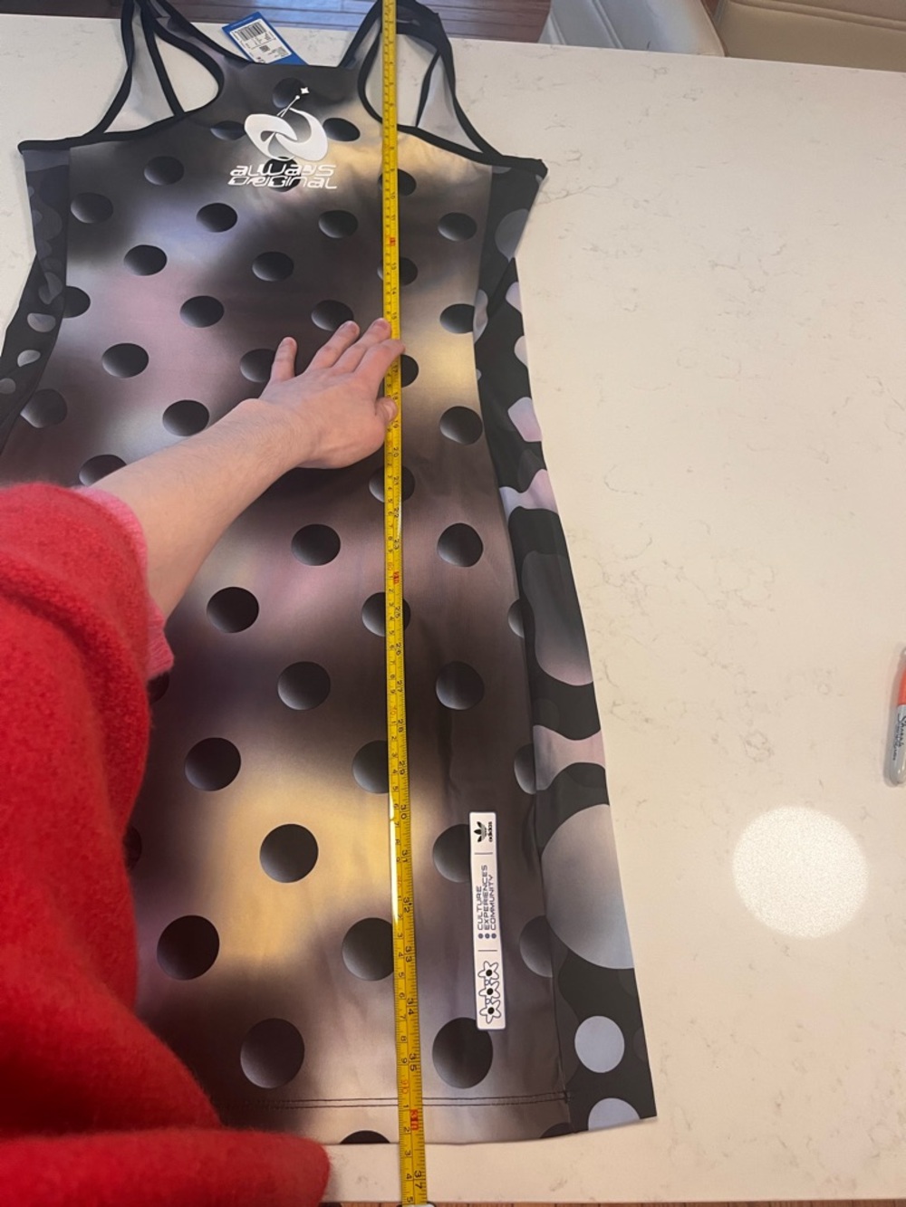 NWT Adidas Polka Dot Bodycon ‘Always Original’ Tank Dress (size Medium) - Picture 7 of 16